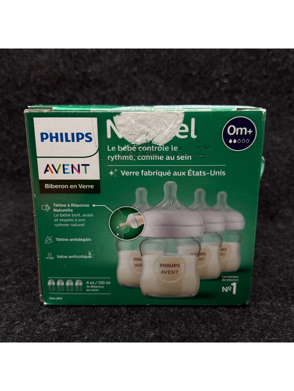 Philips Avent Natural Response Newborn Glass Baby Bottle Set 4pc SCD858/01